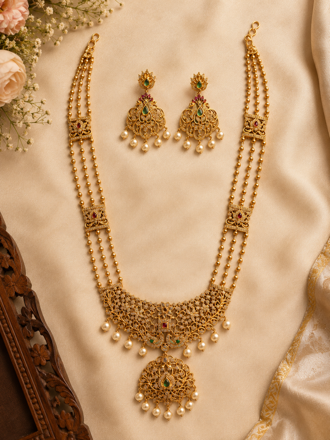 Antique Pearl Drop Haram Set