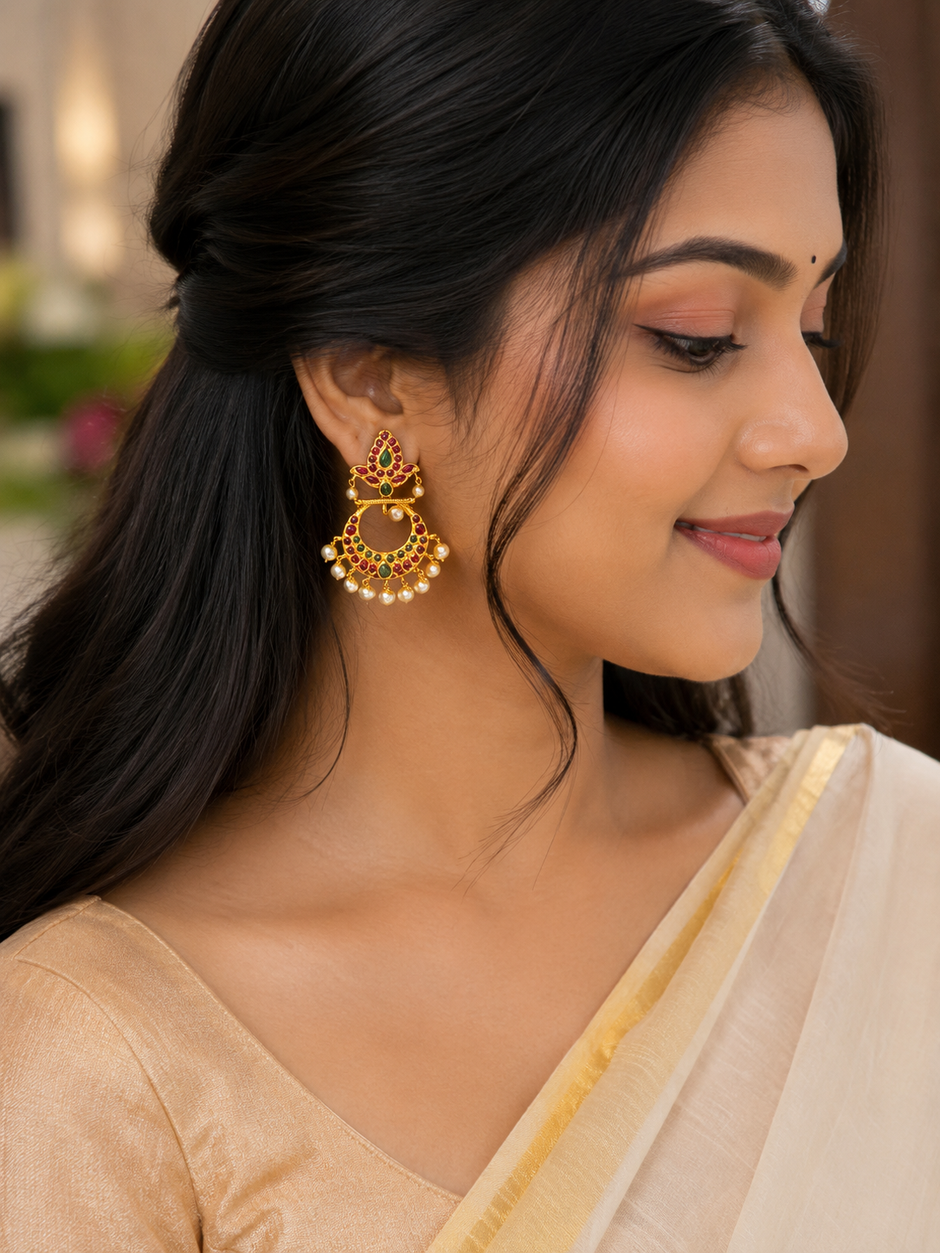 Chandbali Pearl Earring