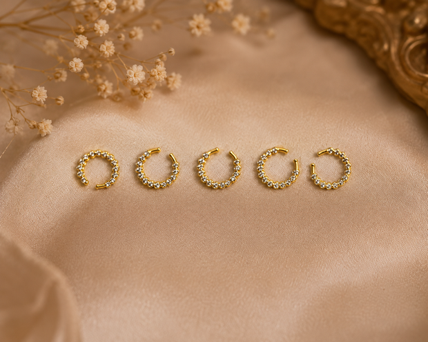 Gold-Tone CZ Stone Nose Ring
