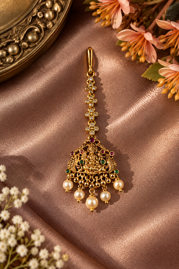 Lakshmi Ruby Emerald Maang Tikka