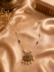 Ruby Floral Pendent Invisible Chain
