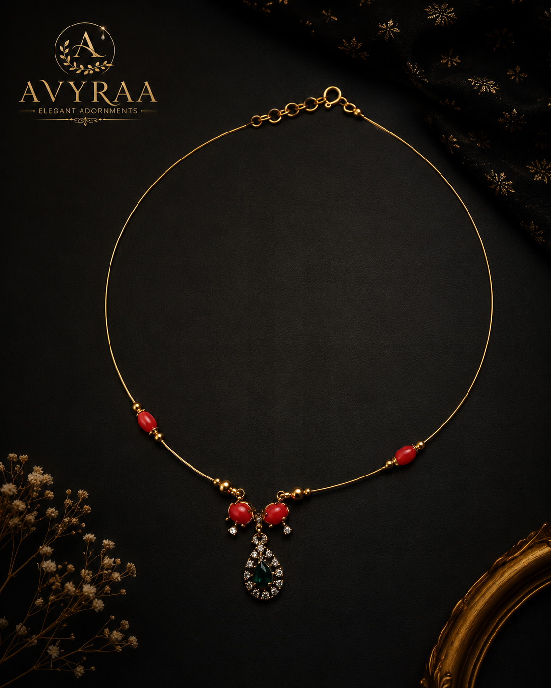 Coral Drop Elegance Invisible Chain