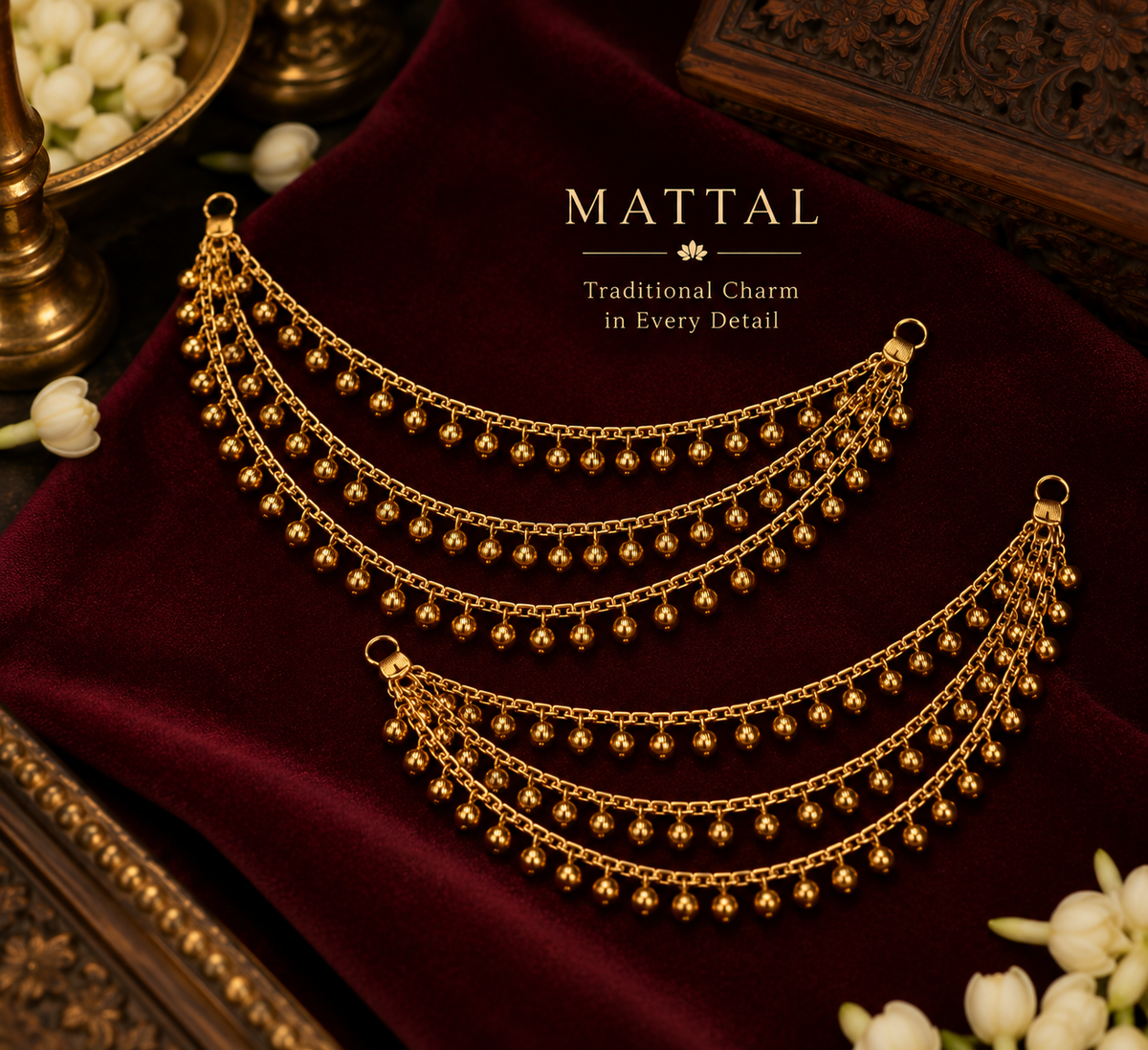 Antique Gold Beaded Mattal