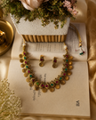 Antique Peacock Coin Choker Necklace Set