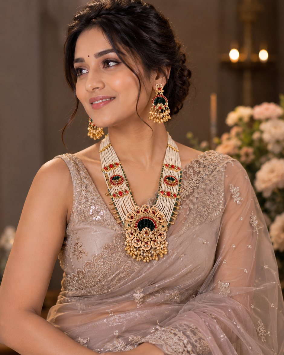 Maharani Pearl Kundan Necklace Set