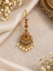 Antique Gold Ruby & Emerald Pearl Tikka