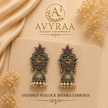 Oxidised Peacock Jhumka Earring