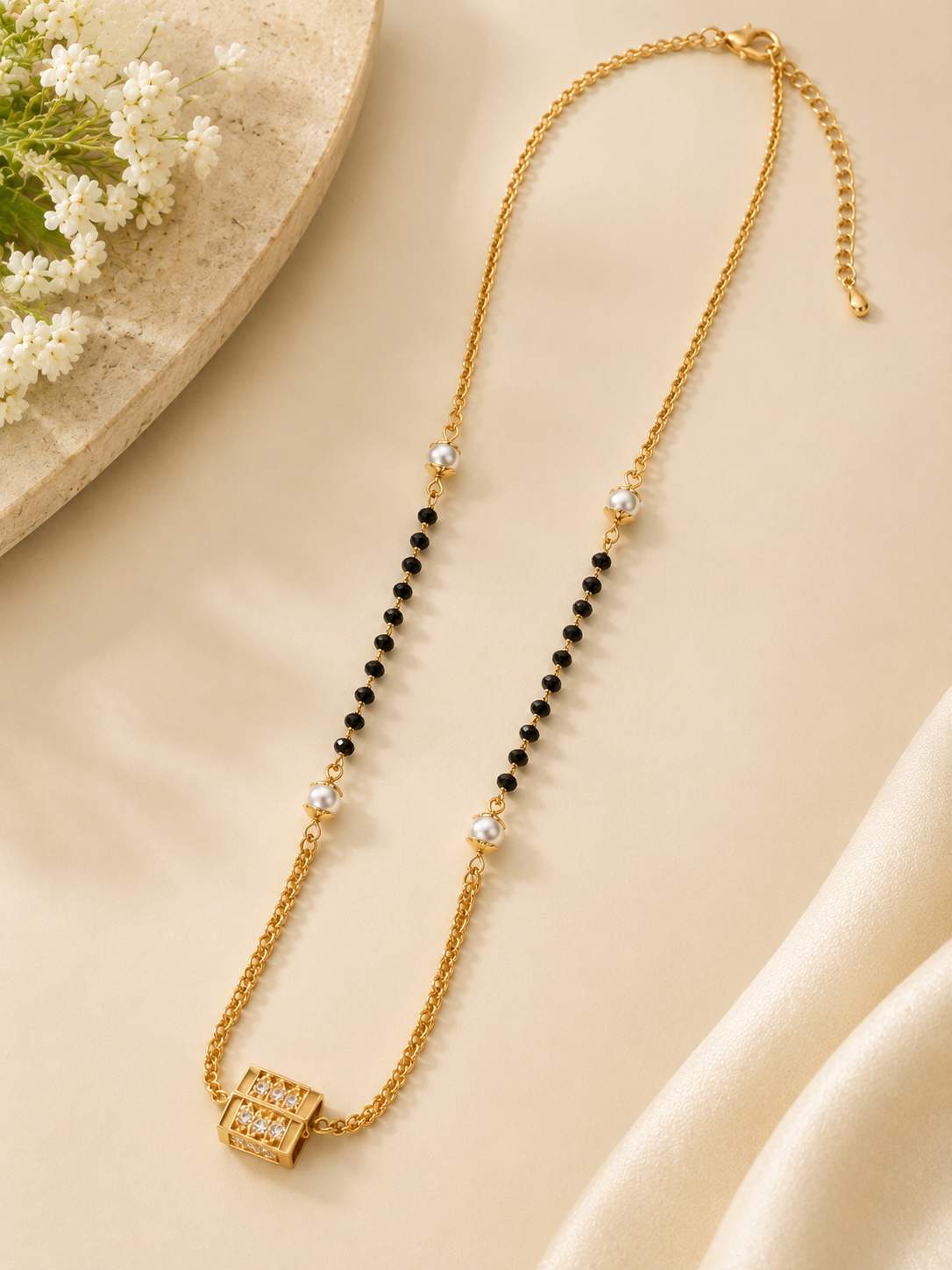 Elegant Black Beaded Mangalsutra Chain