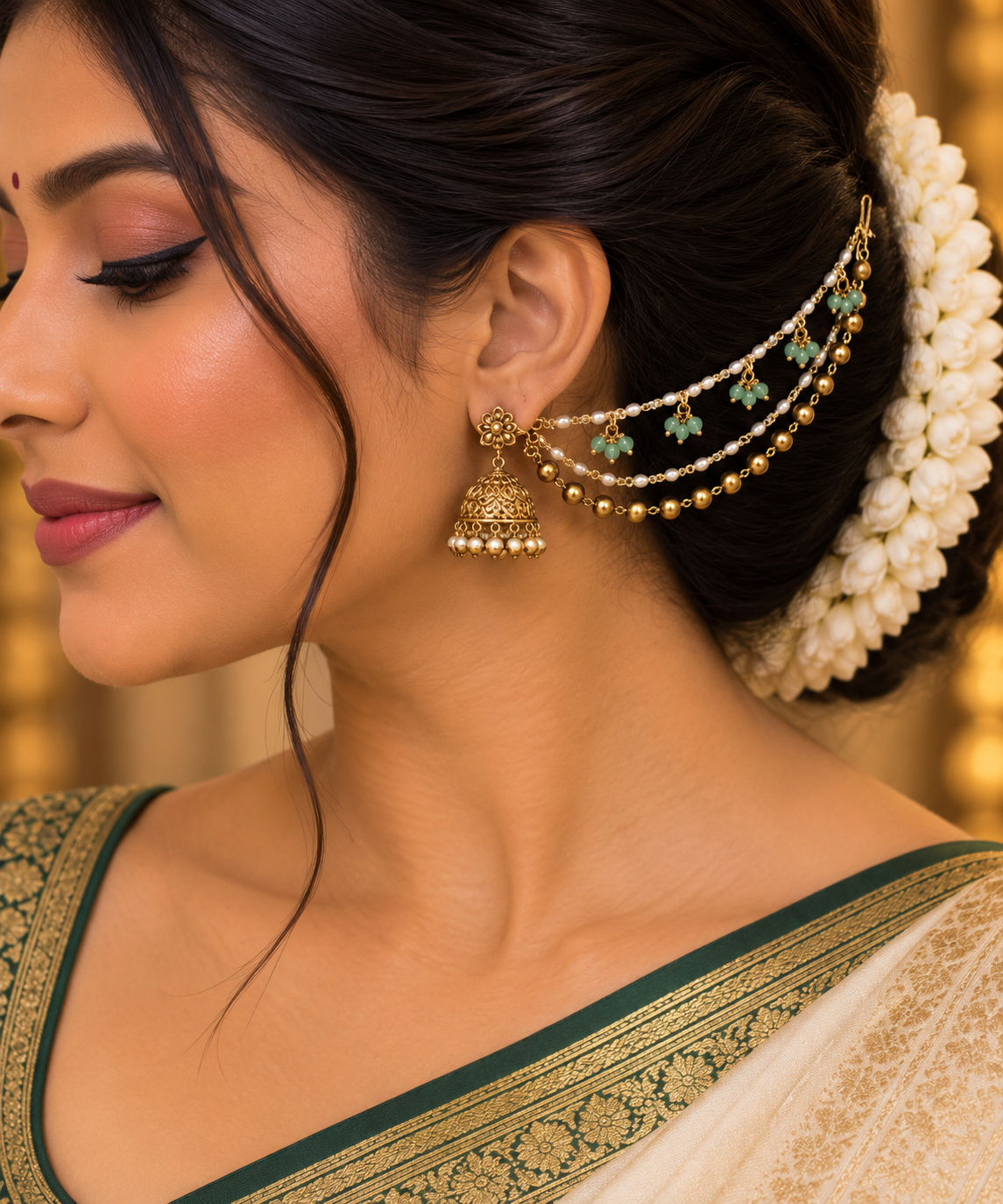 Green Pearl Beaded Mattal