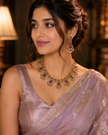 Royal Ruby & Pearl Designer Necklace Set