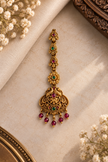 Antique Gold Ruby & Emerald Peacock Tikka