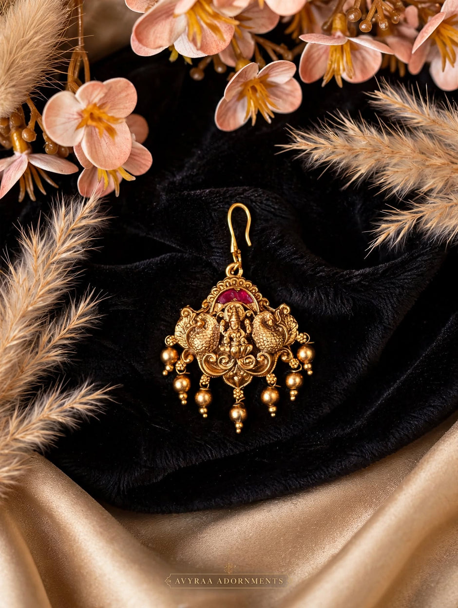 Lakshmi Peacock Jadau Kundan Earring