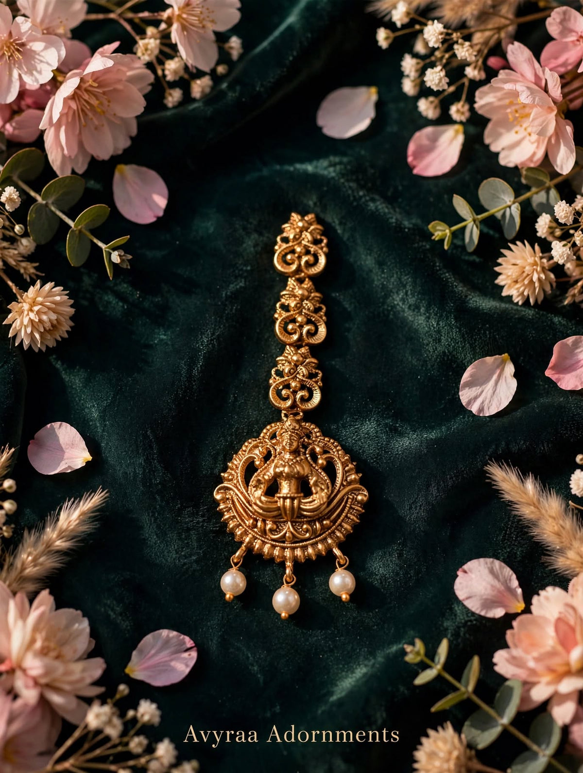 Antique Gold & Pearl Bridal Tikka