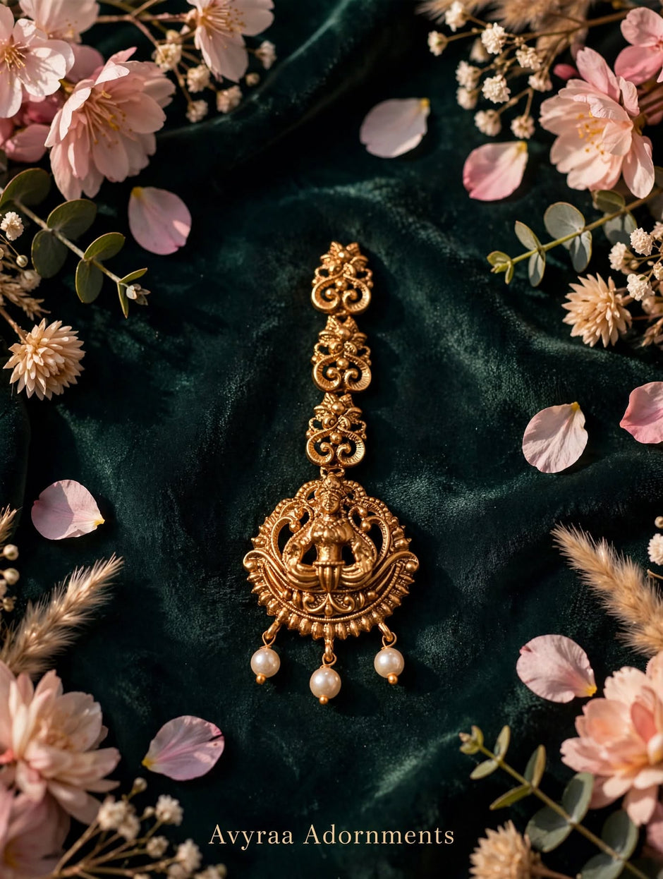 Antique Gold & Pearl Bridal Tikka