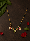 Multi Colour Square Charm Beaded Mangalsutra