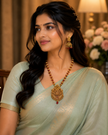 Lakshmi Marroon Beaded Neck Set