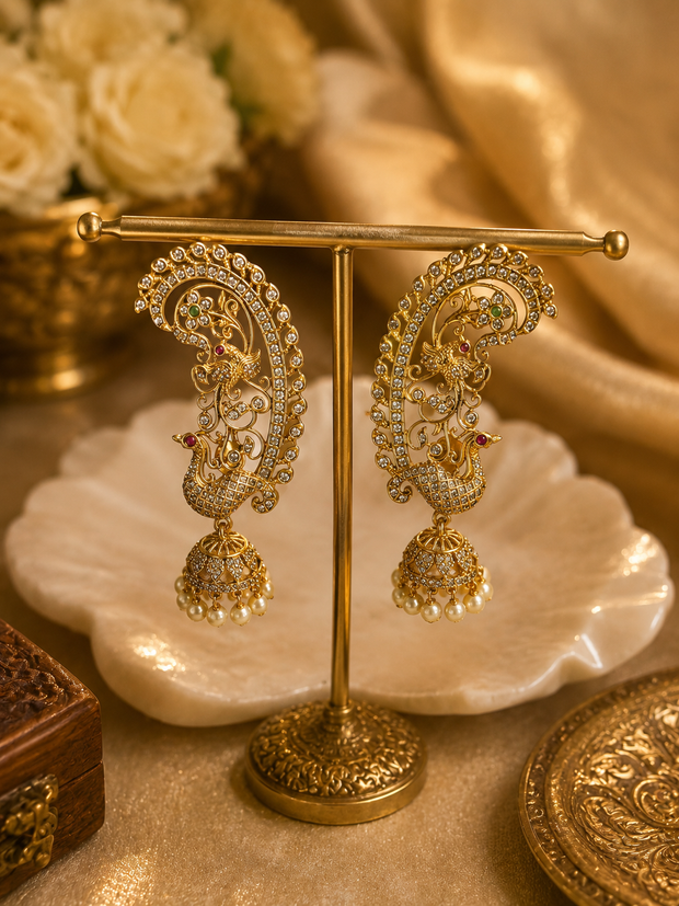 Elegant Peacock Earcuff Jhumka