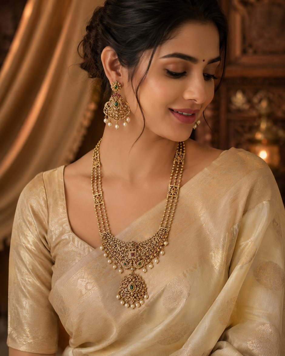 Antique Pearl Drop Haram Set