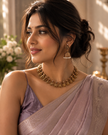 Antique Gold Lakshmi Coin Necklace Set with Matching Jhumka Earrings