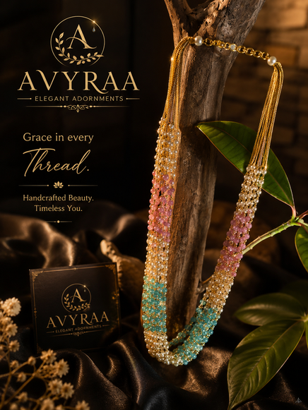Multi-strand Pastel Beaded Long Necklace