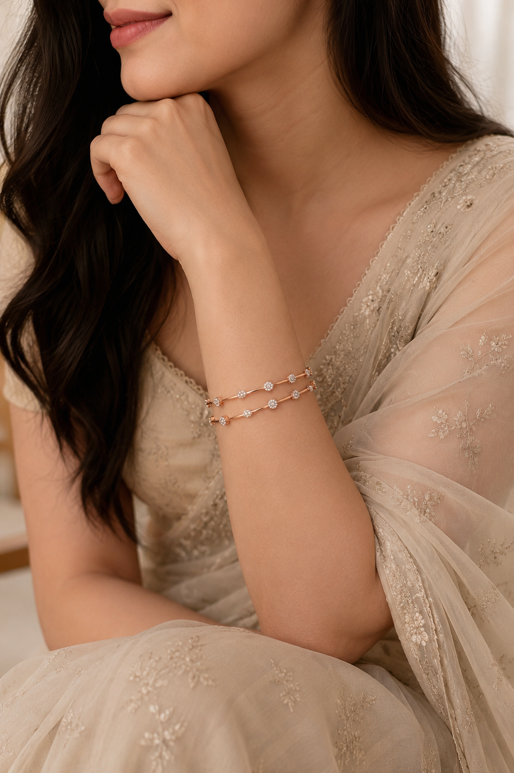 Premium Diamond Replica Minimalist Bangles