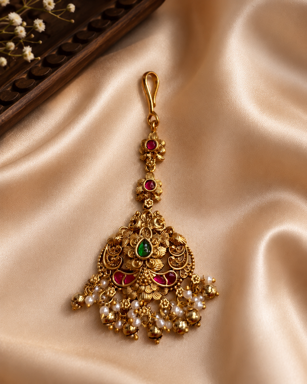Jadau Kundan Ruby & Emerald Tikka