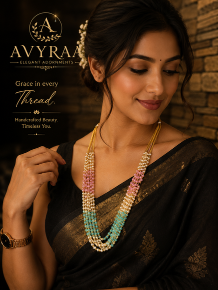 Multi-strand Pastel Beaded Long Necklace