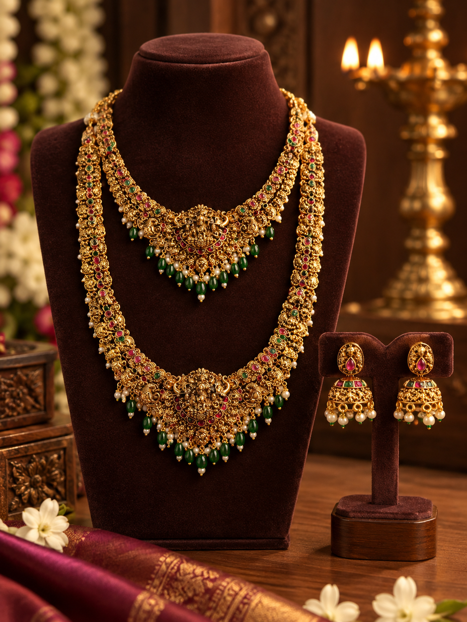Grand Lakshmi Temple Jewellery Set