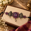 Royal Peacock Ruby Pure Silver Choker