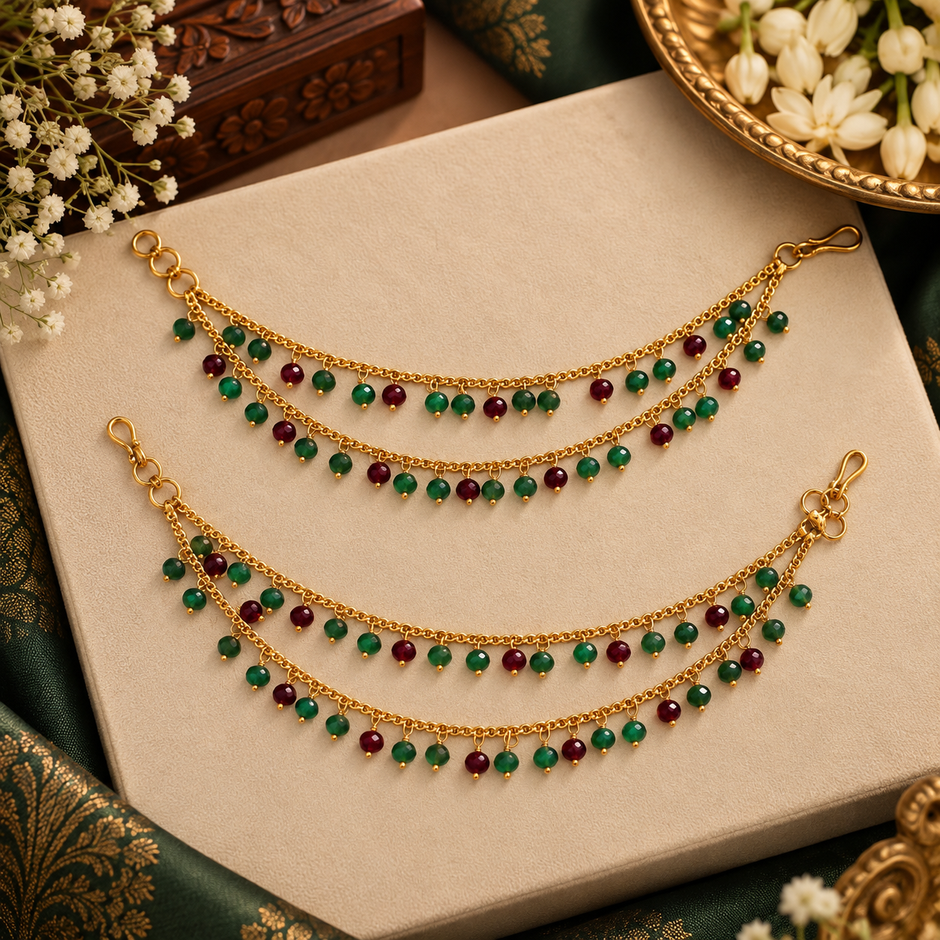 Emerald & Ruby Beaded Mattal