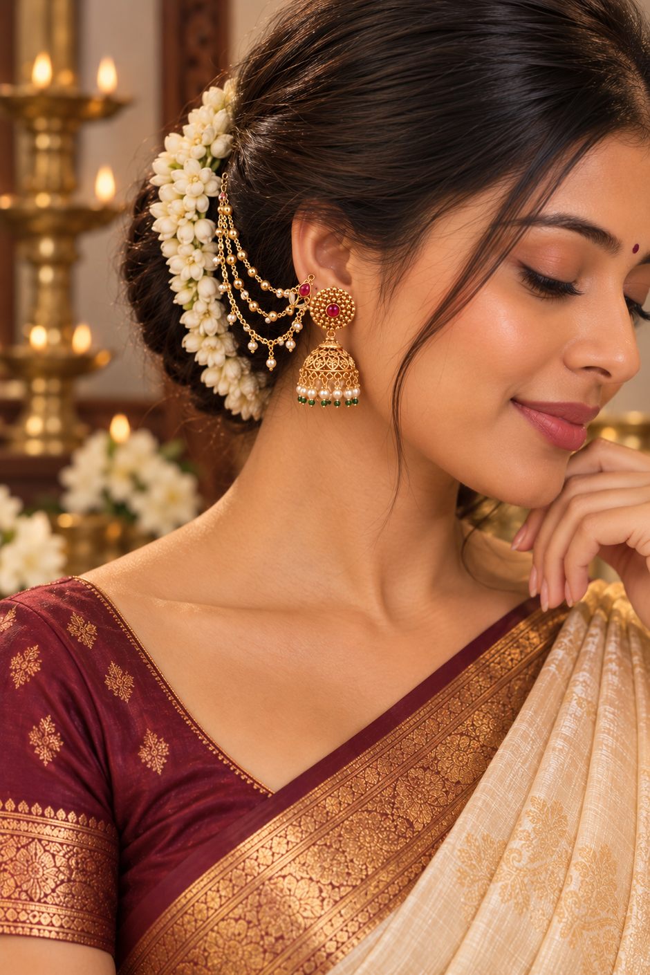 Royal Mattal Jhumka Earrings