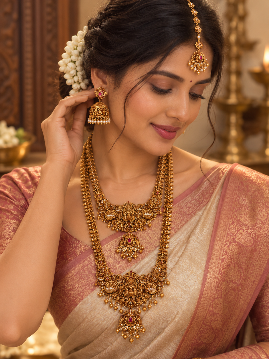 Royal Temple Nakashi Bridal Jewellery Set