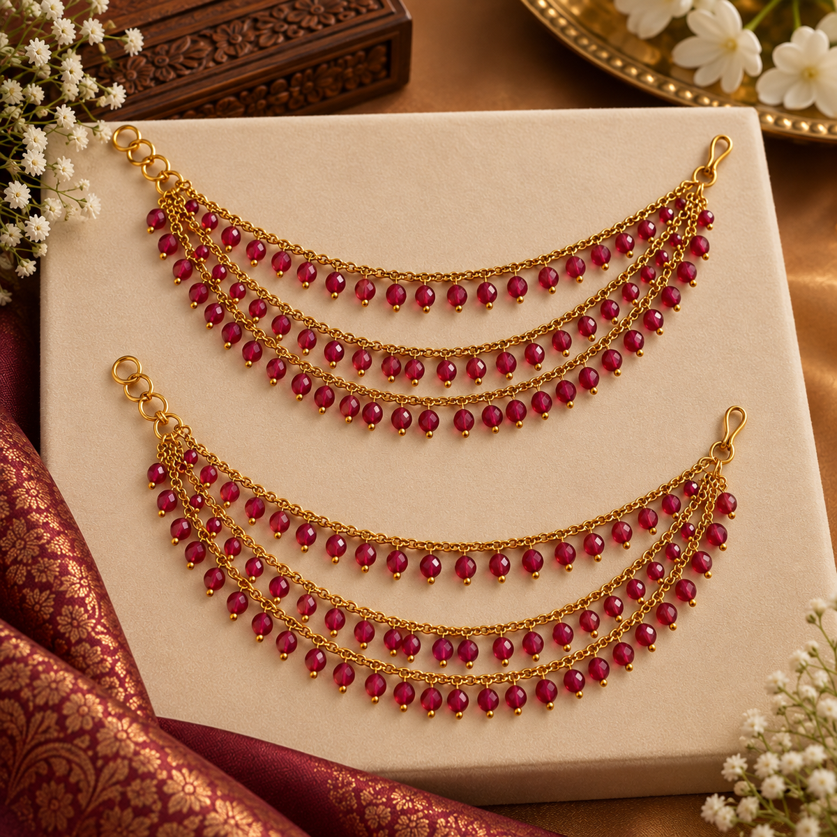 Ruby Pink Beaded Mattal