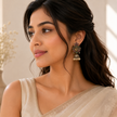 Oxidised Peacock Jhumka Earring