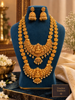 Divine Lakshmi Bridal Kemp Necklace Set – Traditional South Indian Temple Jewellery