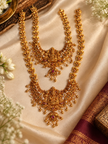 Divine Lakshmi Bridal Kemp Necklace Set – Traditional South Indian Temple Jewellery