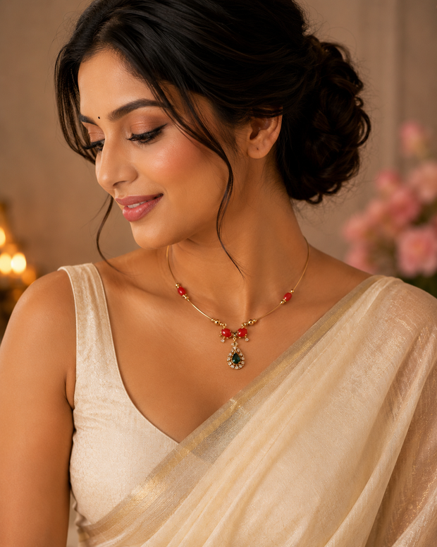 Coral Drop Elegance Invisible Chain