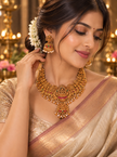 Divine Lakshmi Temple Necklace & Jhumka Set
