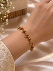 Orange Rudraksha Bead Charm Bracelet