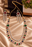 Elegant Victorian Multicolour Stone Necklace Set