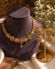 Antique Gold Kundan Neckset with Matching Jhumka Earrings