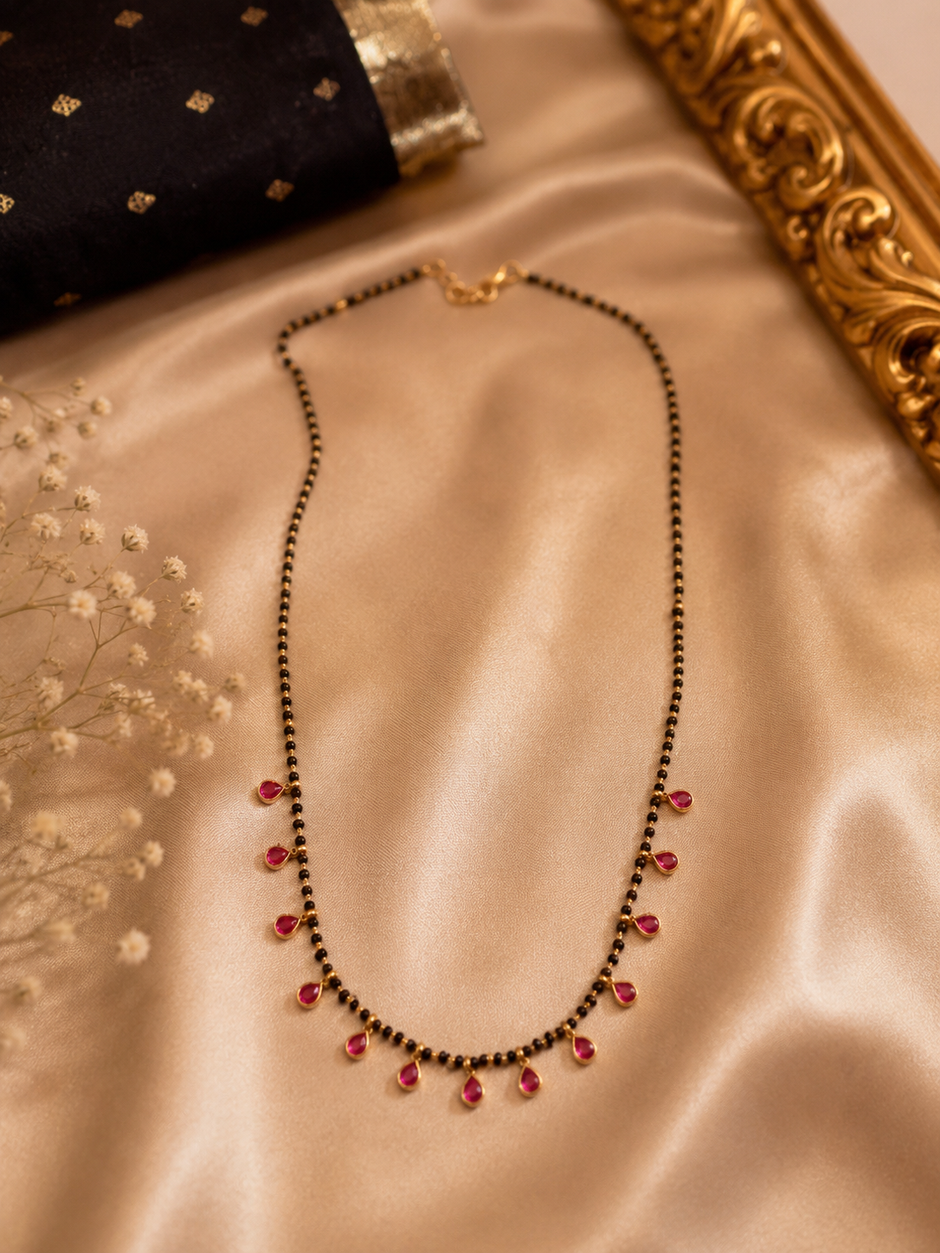 Elegant Pink Drop Mangalsutra