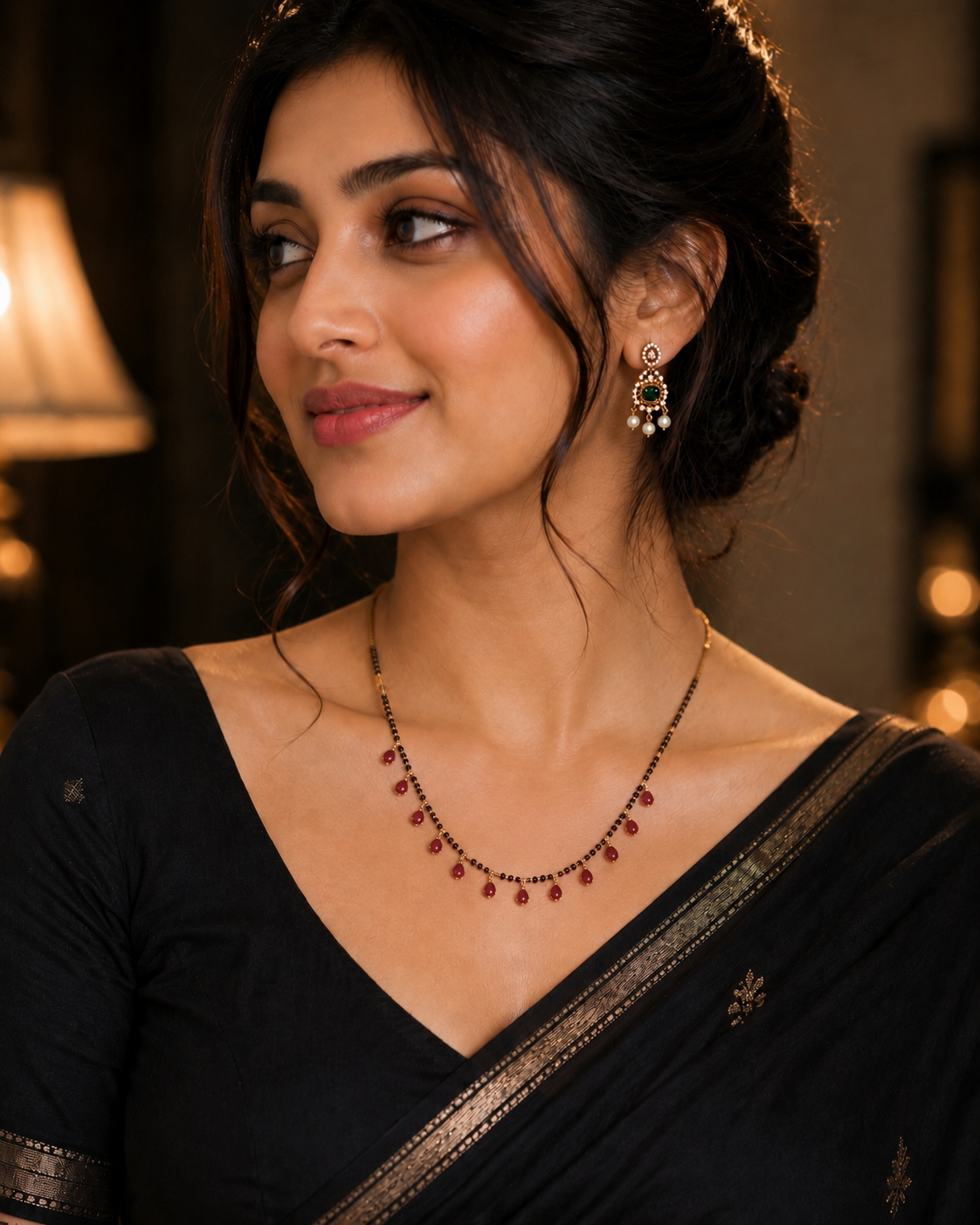 Elegant Pink Drop Mangalsutra