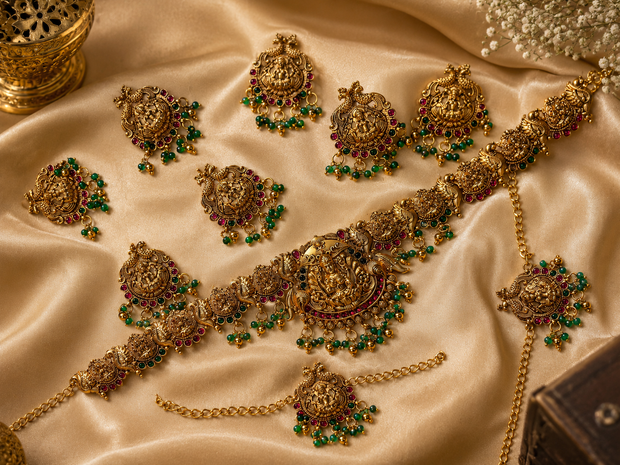 Antique Gold Lakshmi Bridal Jewellery Collection