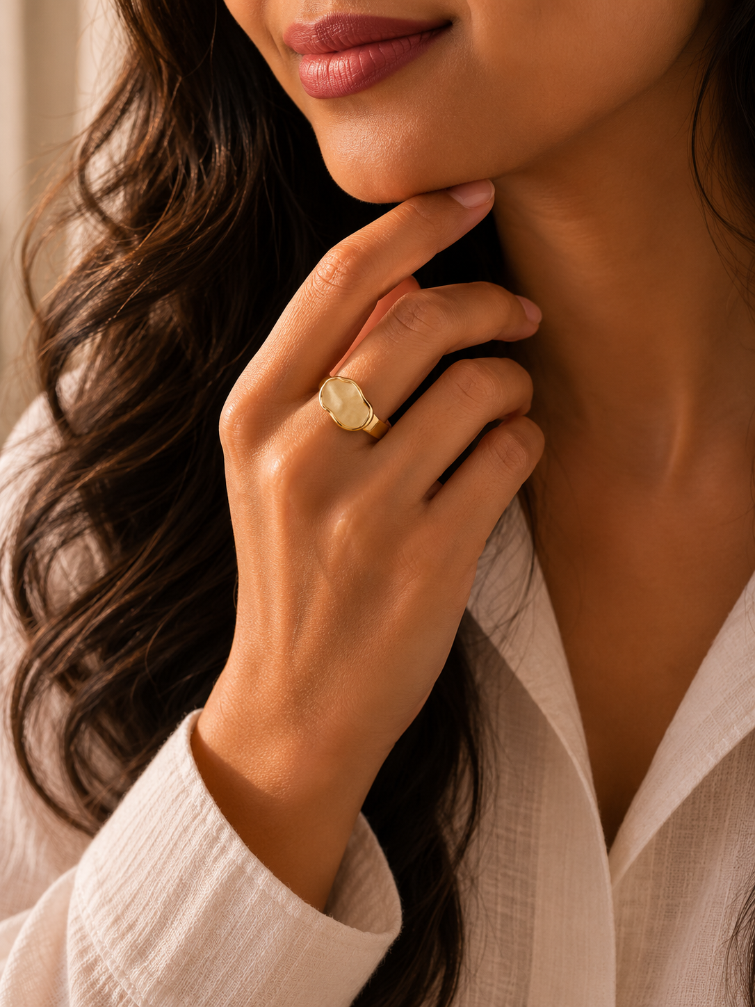 Minimalist Oval Gold Ring ✨