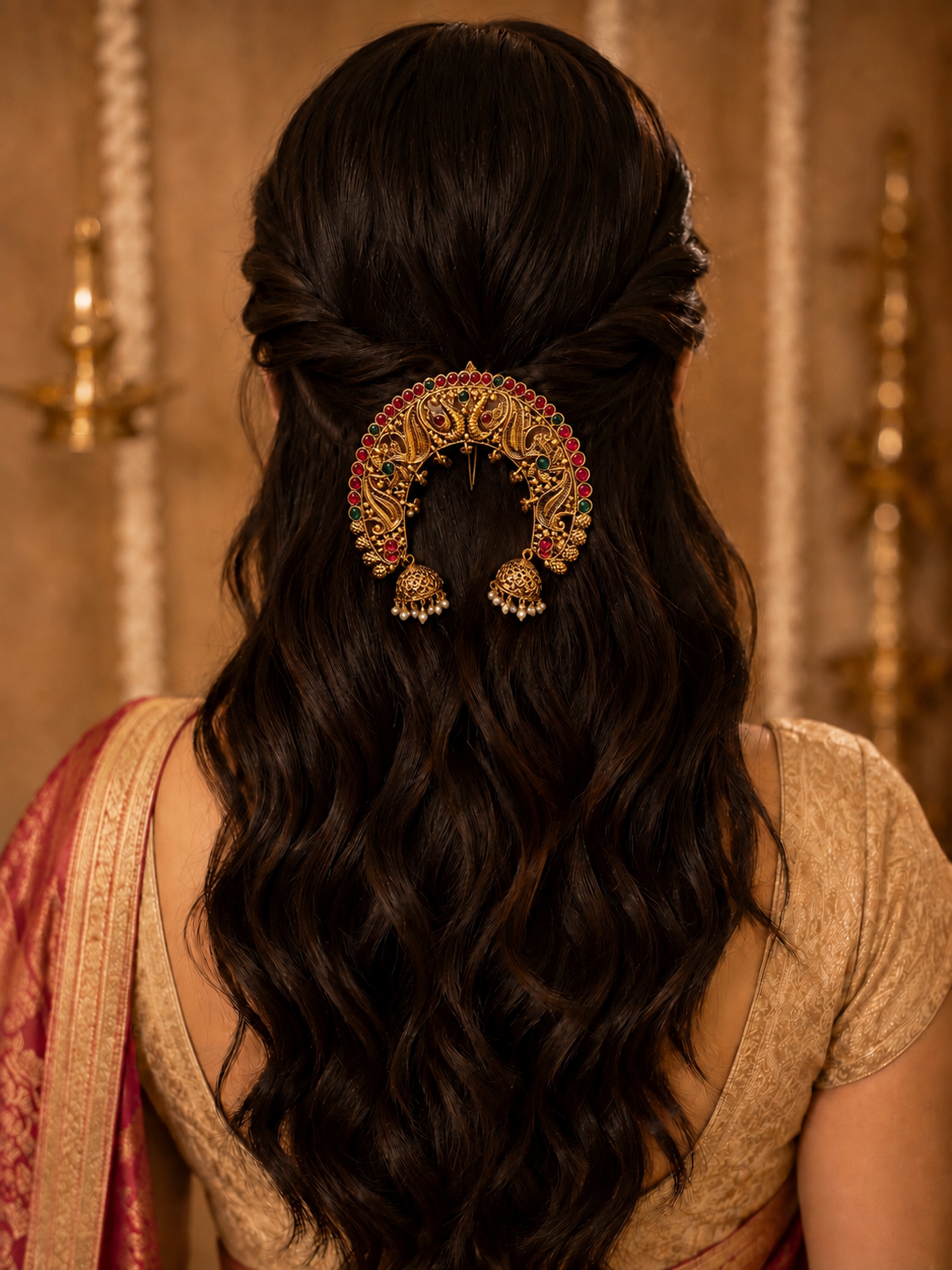Peacock Jadau Juda Pin
