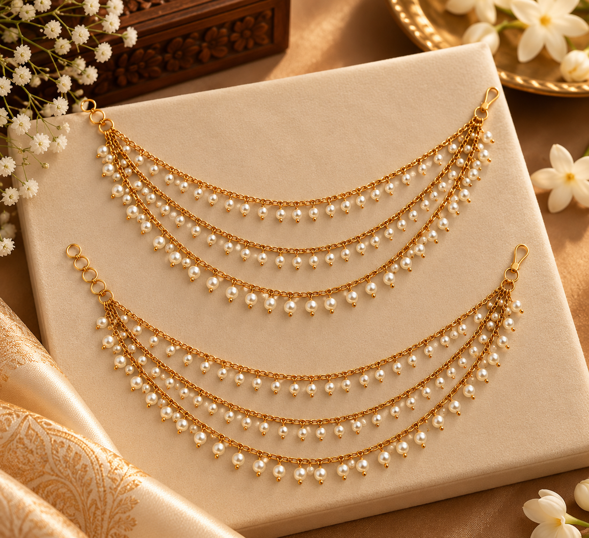 Elegant Pearl Beaded Mattal