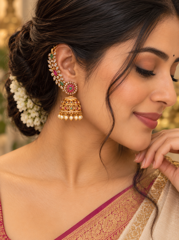 Royal Heritage Multicolor Stone Jhumka