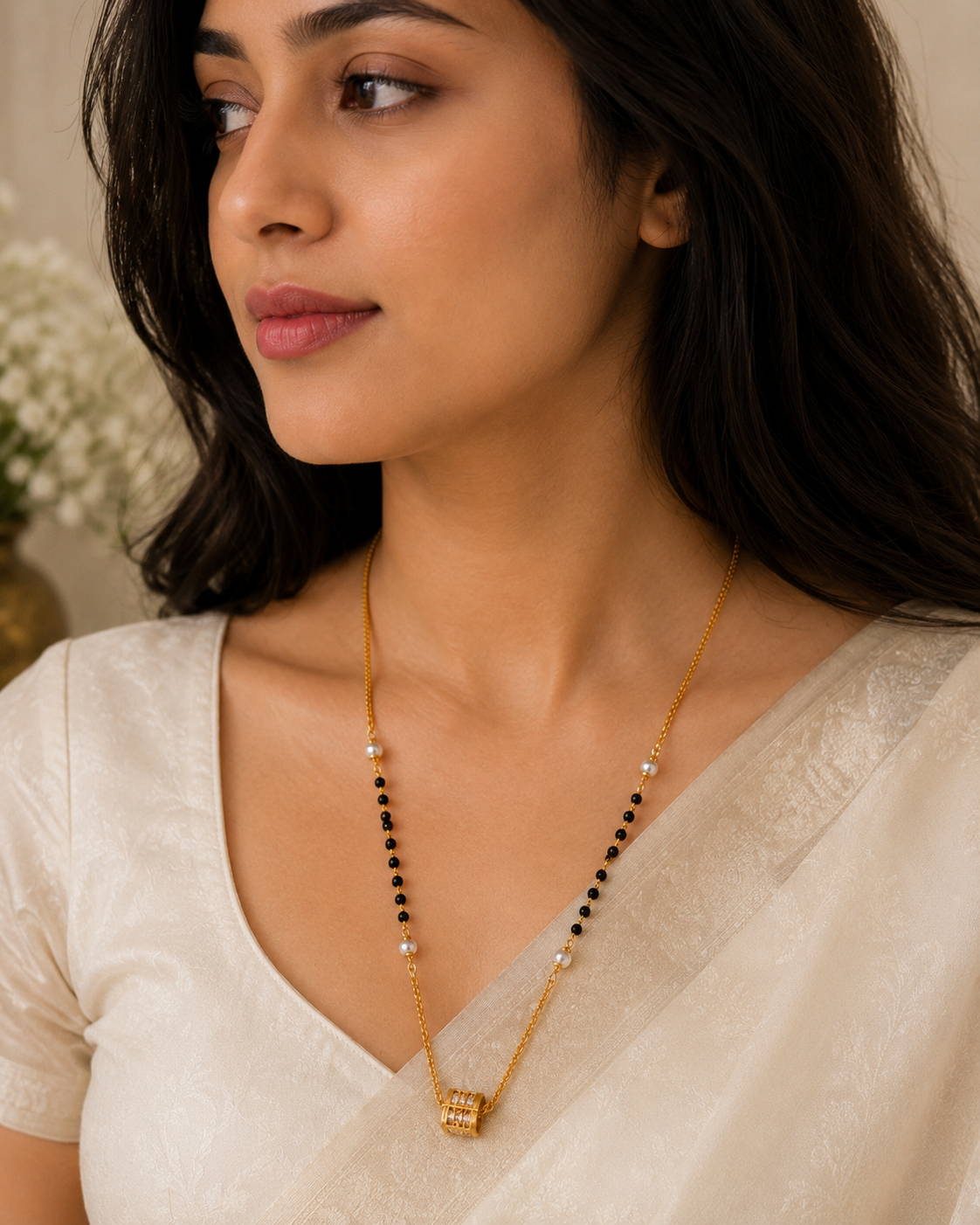 Elegant Black Beaded Mangalsutra Chain