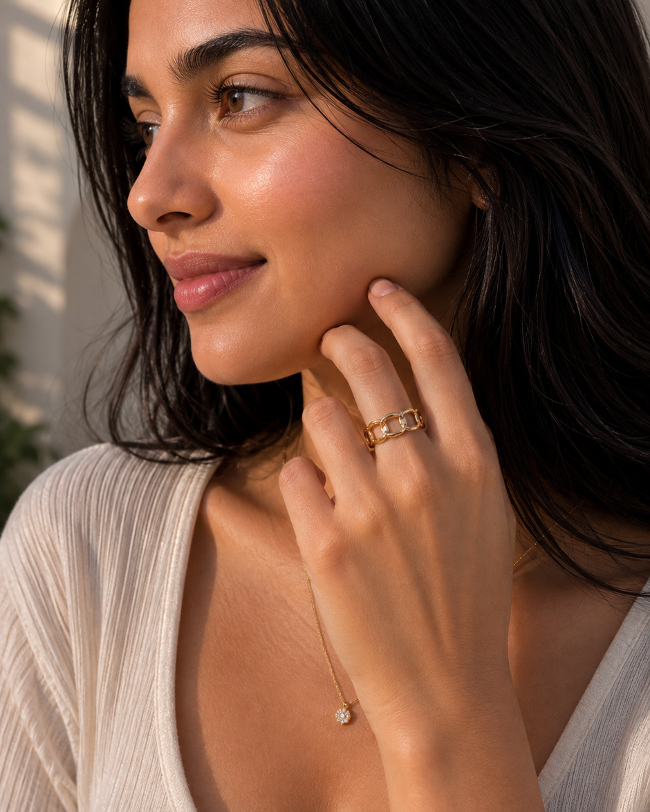 Classic Textured Gold Band Ring ✨